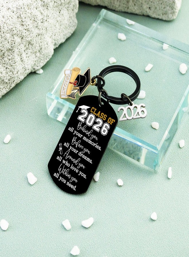 AOBIURV 2026 Graduation Gifts For Her Him Senior Class Of 2026 Keychian Gift College Gifts For Girls High School Inspirational Gift Teen Boy Girls Grad Present Senior High College Keyring Necklace - Image 4